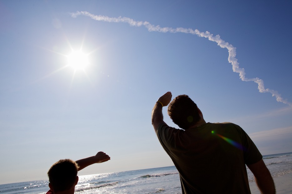 Family Watches Final Launch of Space Shuttle Endeavour Space Shuttle Endeavour