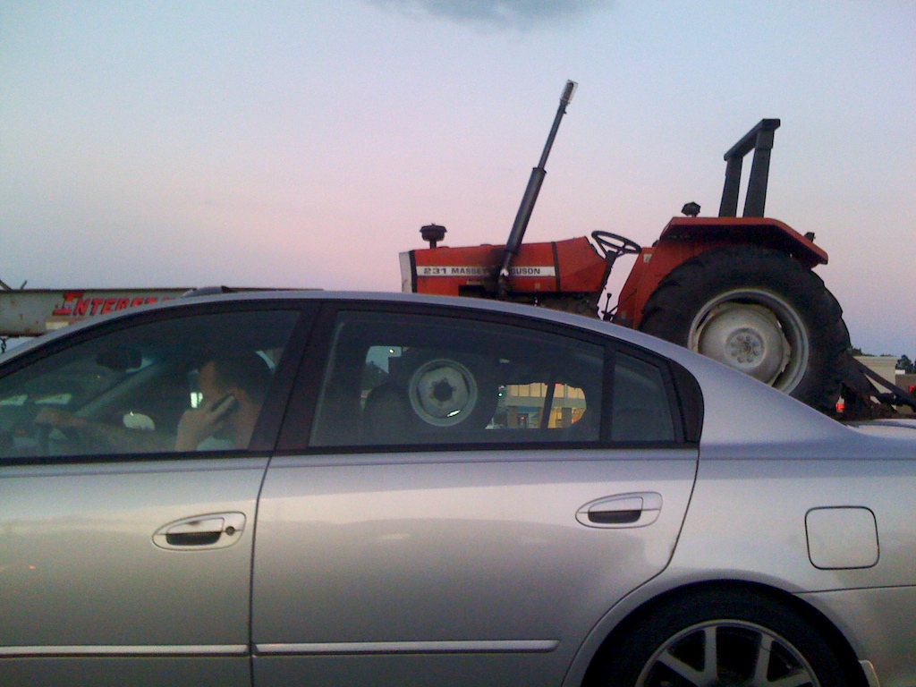 Tractor and cell phone