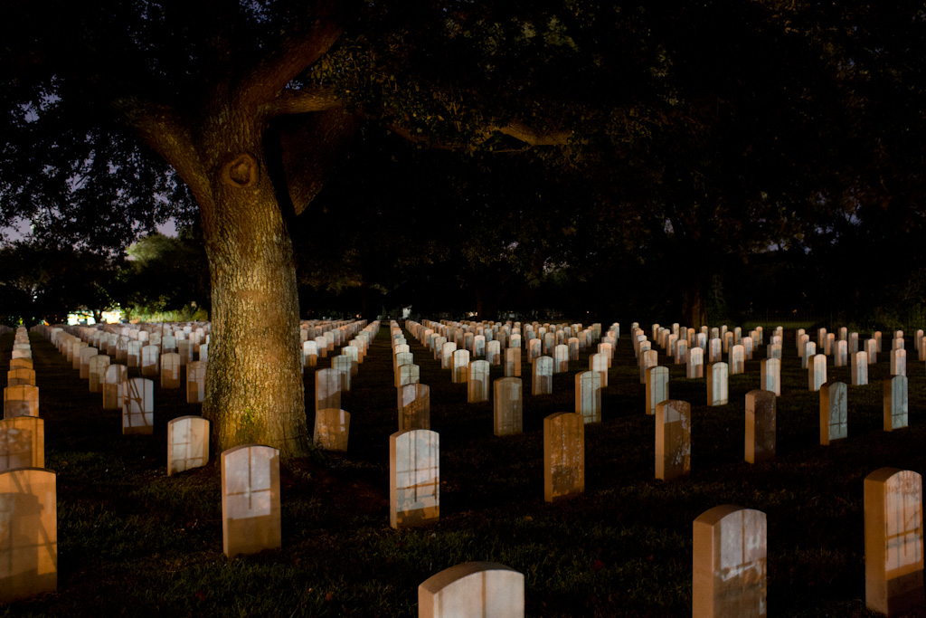 Night in Magnolia Cemetery in Mobile, Ala.