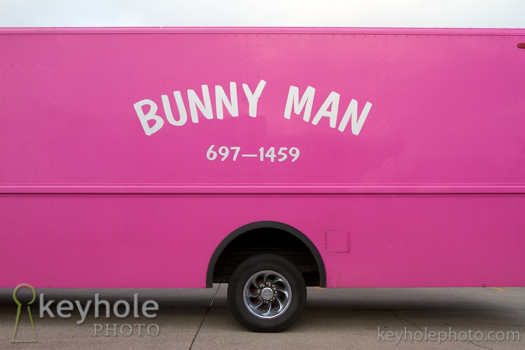 A pink bunny man van sits in the parking lot of Sonic in Biloxi, Miss., Friday, April 23, 2010.