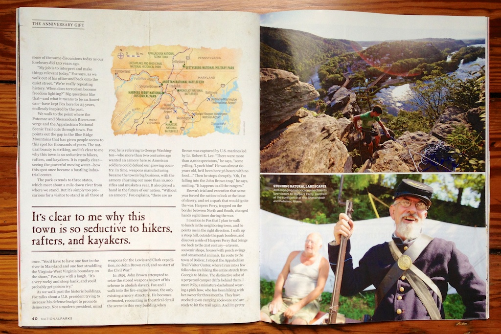 Photos of National Parks magazine article on Civil War sites that was published in the winter 2012 magazine. Their website is npca.org.