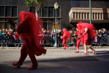 The Joe Cain Parade rolls through the streets of downtown Mobile, Ala., Sunday, March 6, 2011.