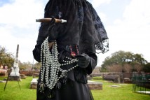 The Merry Widows pay respects to Joe Cain in the Church Street Graveyard, Sunday, March 6, 2011.