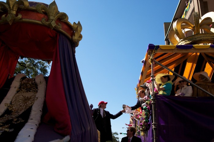 The King's and Floral parades roll through downtown Mobile, Monday, February 15, 2010.