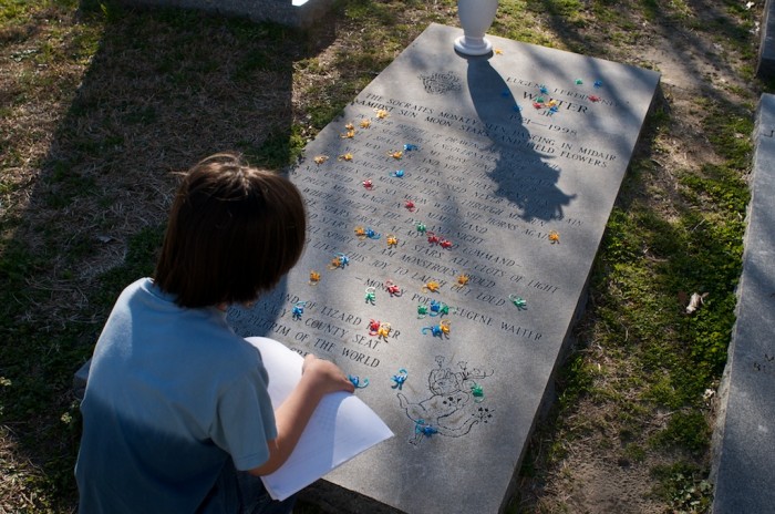 at the grave for Eugene Walter in the Church Street Graveyard in Mobile, Ala., Tuesday, Jan. 19, 2010.