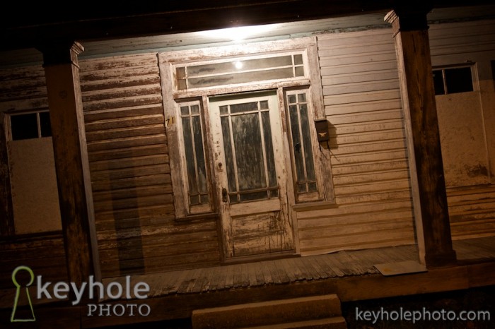 Paint peeling from a front porch in Mobile, Ala.