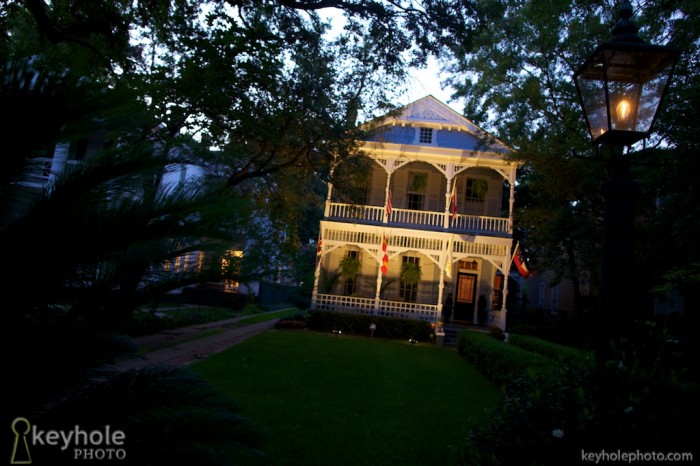 A house is bathed in warm light as evening falls in Midtown Mobile, Ala., Sunday evening, June 13, 2010.