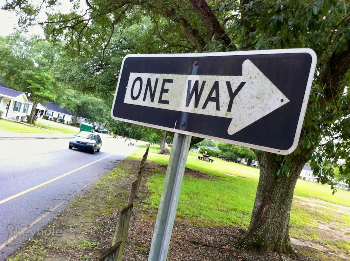 One way sign