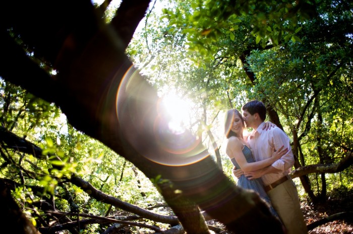 Allison Thompson and Will Lancaster are photographed for their engagement session at Fort Conde Village in Mobile, Ala. on May 4, 2008.