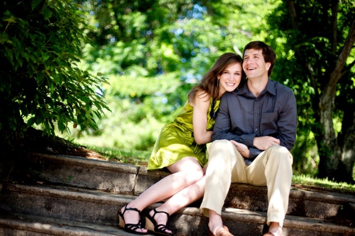 Allison Thompson and Will Lancaster are photographed for their engagement session at Fort Conde Village in Mobile, Ala. on May 4, 2008.