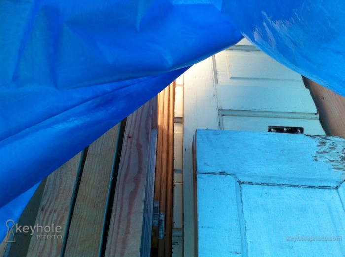 Blue tarp