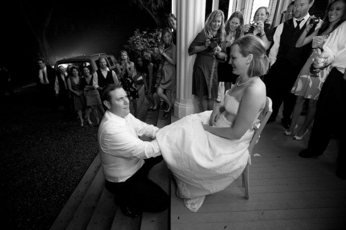 Bronwyn Massey and Ryan Scharar celebrate their wedding with family and friends, April 24, 2010.