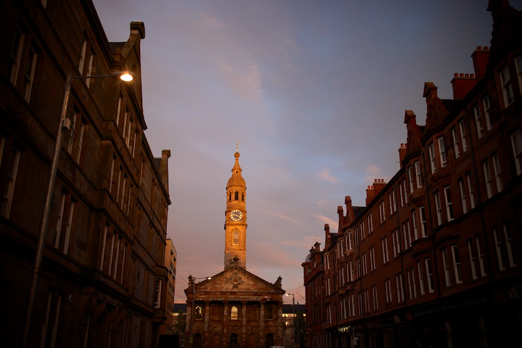 Sunset Light On St Andrew's in the Square in Glasgow, Scotland